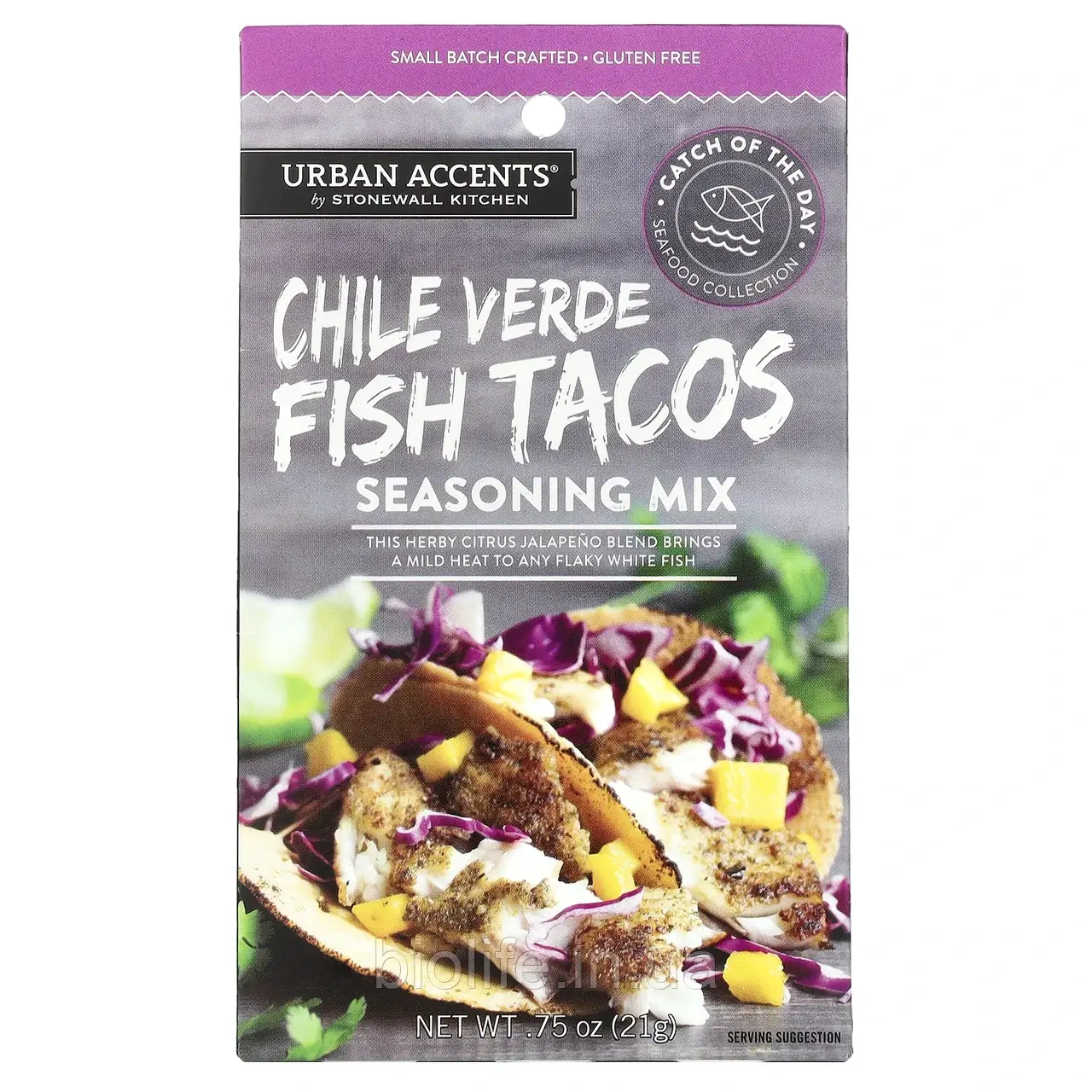 Urban Accents, Суміш приправ із рибними тако Чилі та верде, 21 г (0,75 унції) оригінал, фото 1