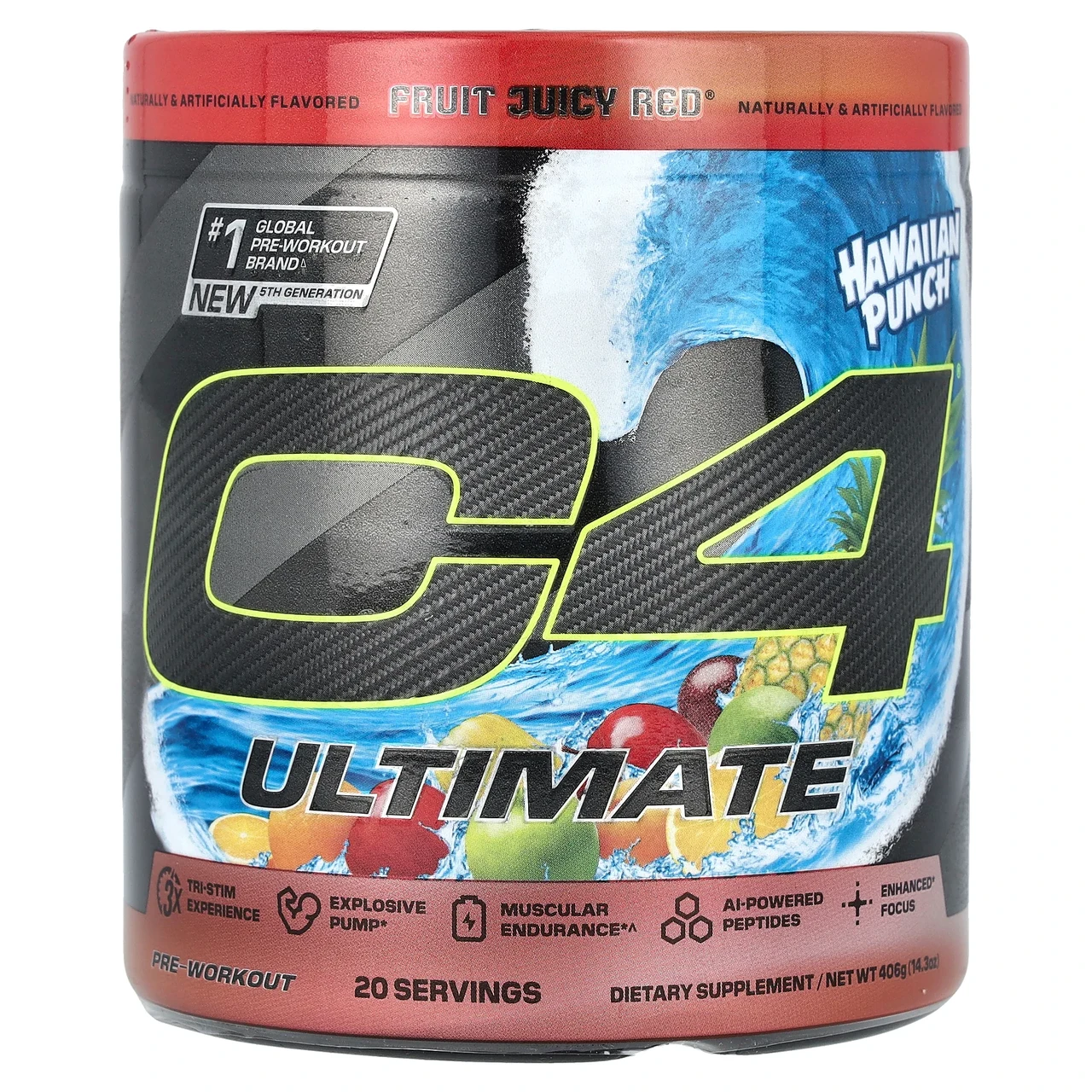 Cellucor, C4 Ultimate, Pre-Workout, Hawaiian Punch® Fruit Juicy Red®, 14.3 oz (406 g), Київ