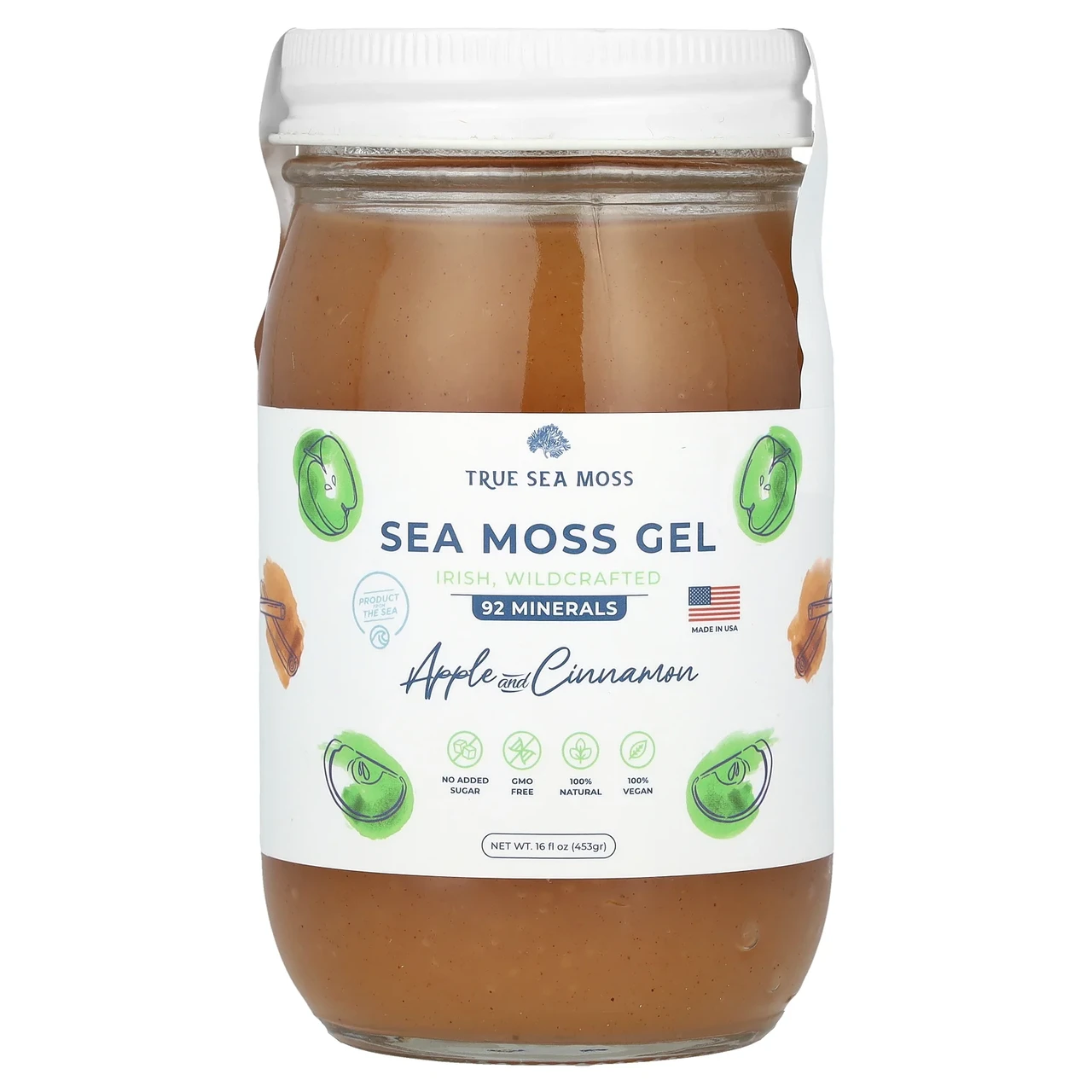 True Sea Moss, Гель із морським мохом, яблуком і корицею, 453 г (16 рідк. Унций), Київ, фото 1