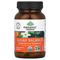 Organic India, Sugar Balance, здоровий метаболізм глюкози, 90 рослинних капсул в Україні оригінал
