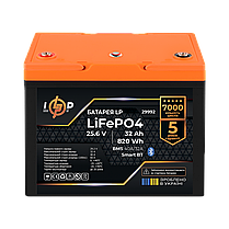 Акумулятор LP LiFePO4 25,6V - 32 Ah (820Wh) (BMS 40A/32А) пластик Smart BT, фото 4