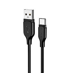Кабель BOROFONE BX42 USB to Type-C 3A, 1m, silicone, TPE connectors, Black ly
