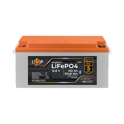 Акумулятор LP LiFePO4 12,8V - 160 Ah (2048Wh) (BMS 160A/80А) пластик Smart BT, фото 1