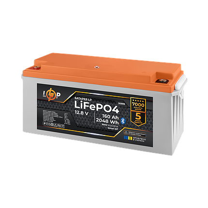 Акумулятор LP LiFePO4 12,8V - 160 Ah (2048Wh) (BMS 160A/80А) пластик Smart BT, фото 3