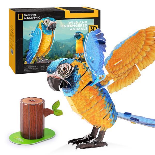 3D пазл Cubic Fun Исчезающие животные Попугай Ара (DS1097h)