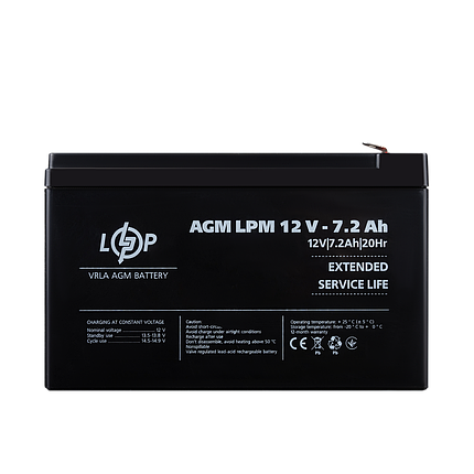 Акумулятор AGM LPM 12V - 7.2 Ah, фото 1