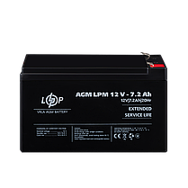 Акумулятор AGM LPM 12V - 7.2 Ah, фото 3