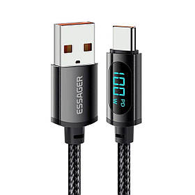 Кабель Essager Enjoy LED Digital Display USB Charging Cable USB A to Type C 100W 2m black (EXCT-XYA01-P) yL.