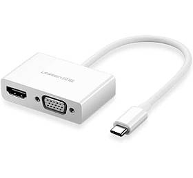 USB-хаб UGREEN USB Type C to HDMI + VGA Converter (White) ly