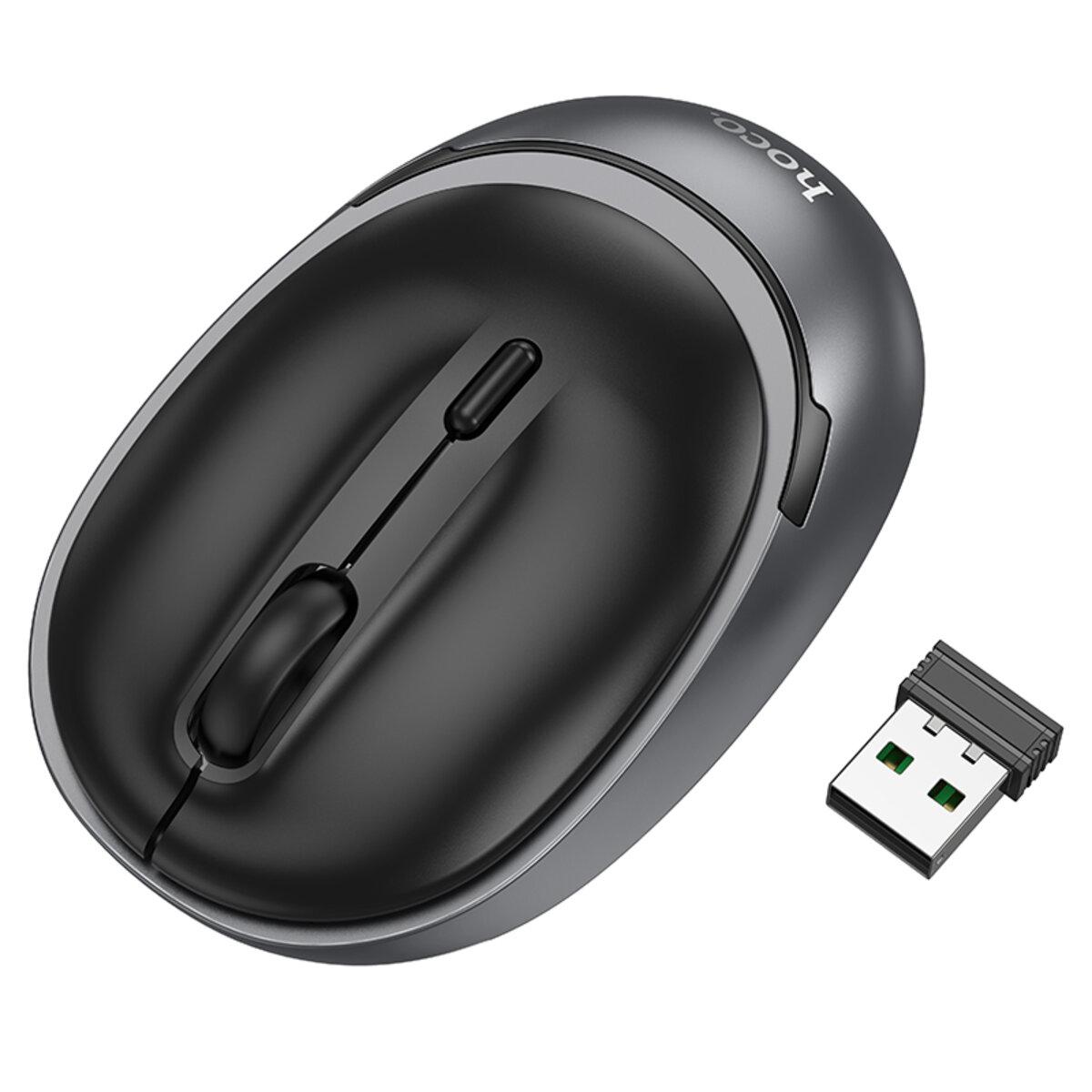 Маніпулятор миша HOCO GM34 Nuevo dual-mode business wireless mouse Black Metal Gray lly