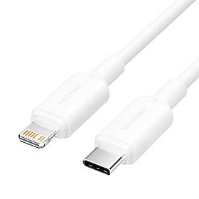 Кабель Vention USB 2.0 Type-C Male to Lightning Male 3A Cable 2M White PVC Type ly