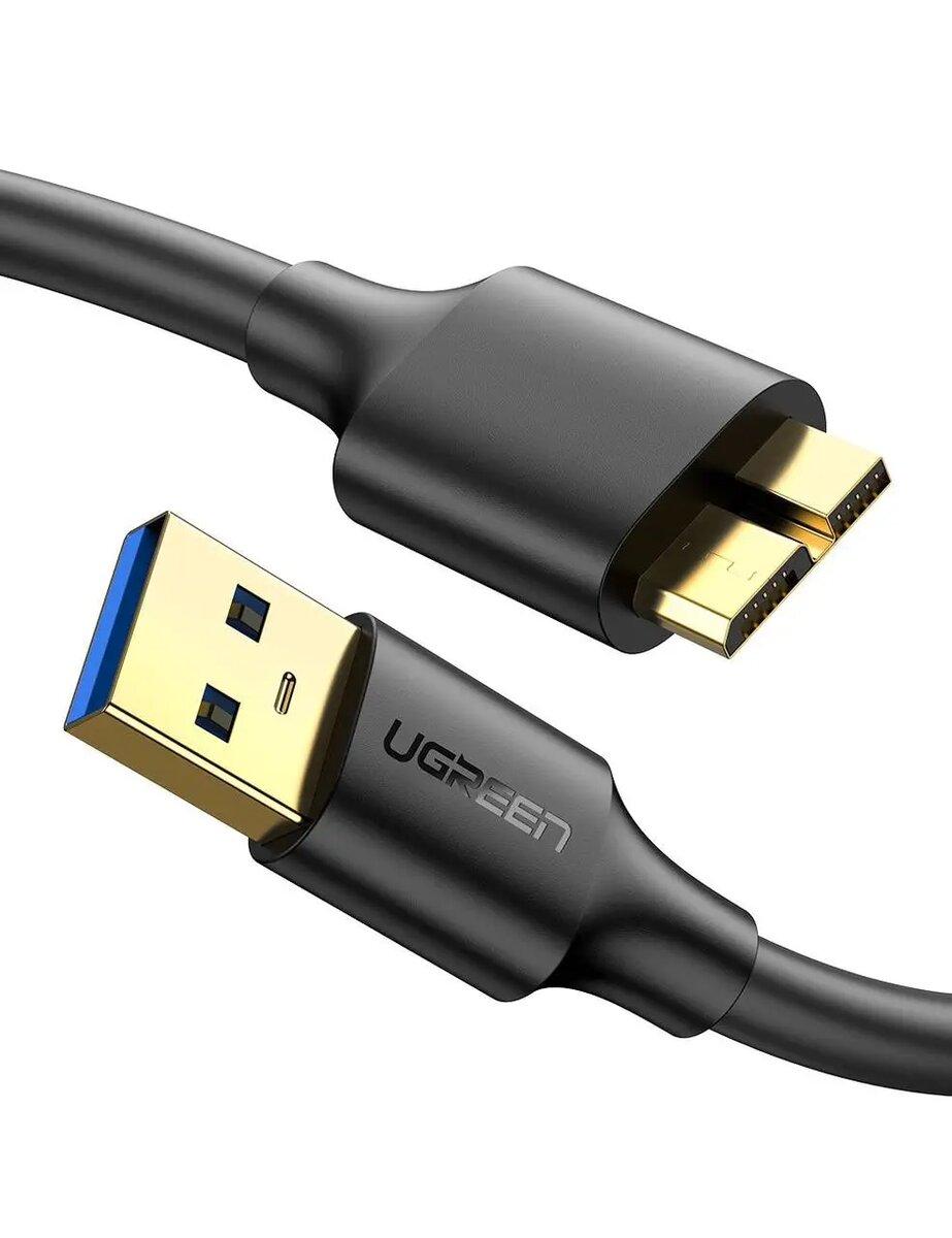 Кабель UGREEN US130 USB 3.0 A Male to Micro USB 3.0 Male Cable 2m (Black)(UGR-10843) lly