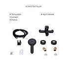 Комплект змішувачів Lidz Latwa Black: Змішувач для раковини LDLAT001BLA45418 + Змішувач для ванни, фото 6