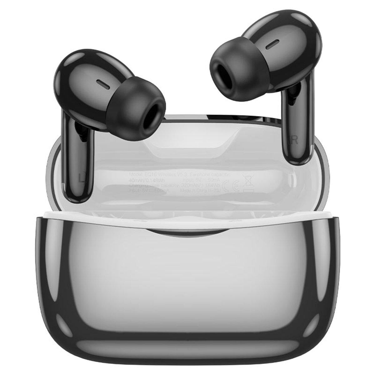 Бездротові навушники HOCO EQ16 Shine true wireless ANC+ENC Noise Reduction BT headset Black glaze lly