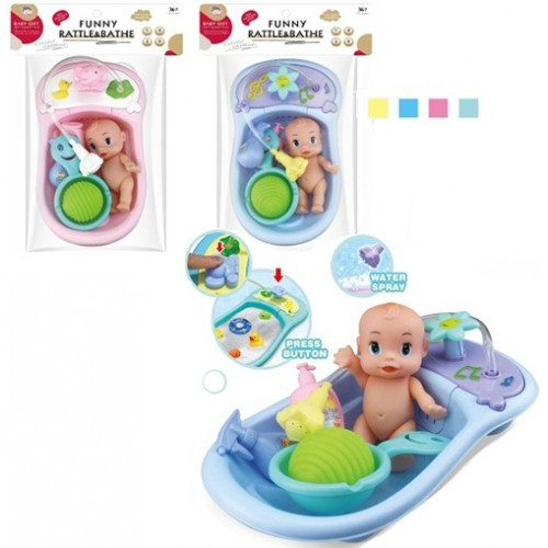Пупс BLS65-18 15см ванна 28см ллється вода (механіч) аксесуари мікс видів у пакеті
