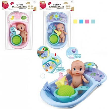 Пупс BLS65-18 15см ванна 28см ллється вода (механіч) аксесуари мікс видів у пакеті, фото 1