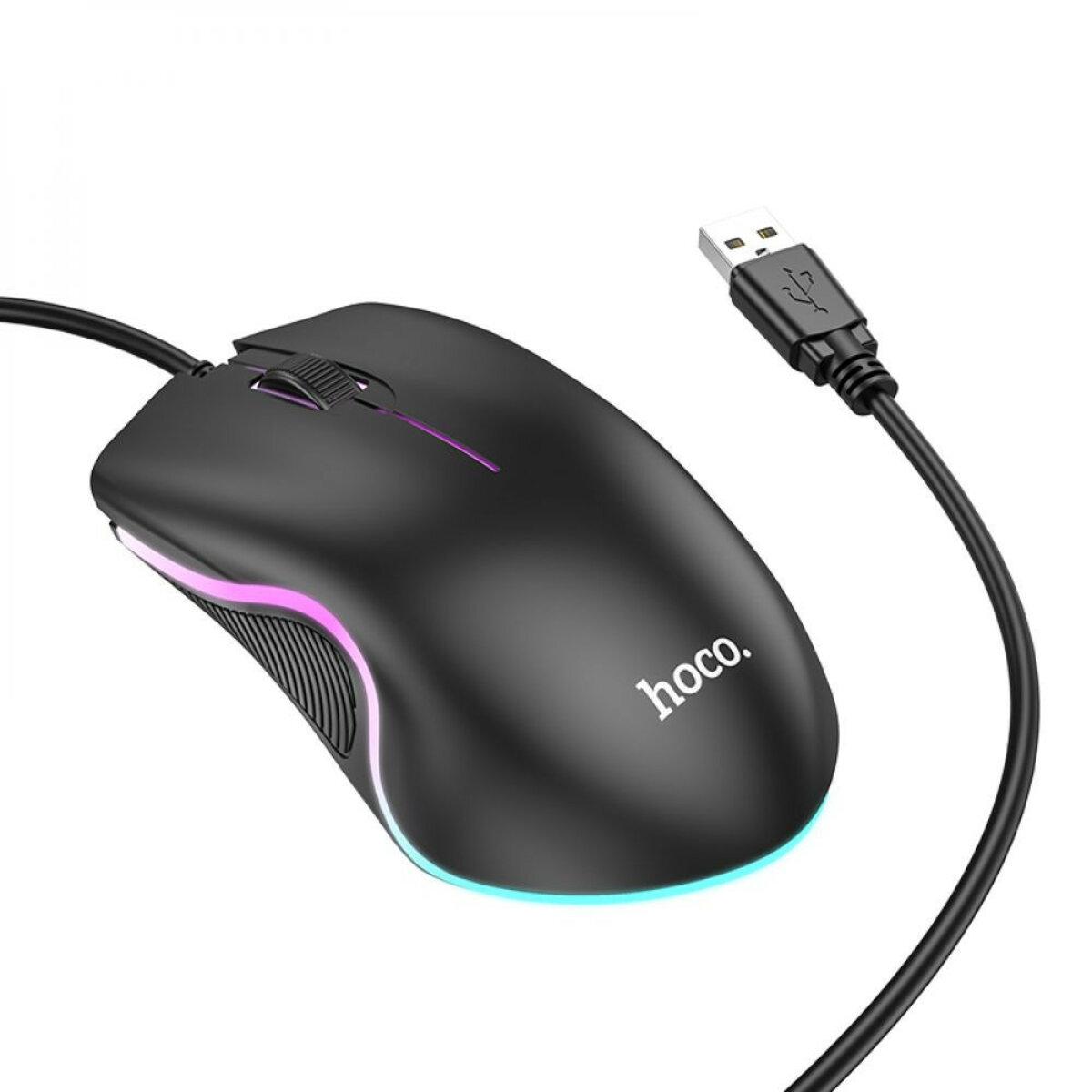 Маніпулятор миша HOCO GM19 Enjoy gaming luminous wired mouse Black lly