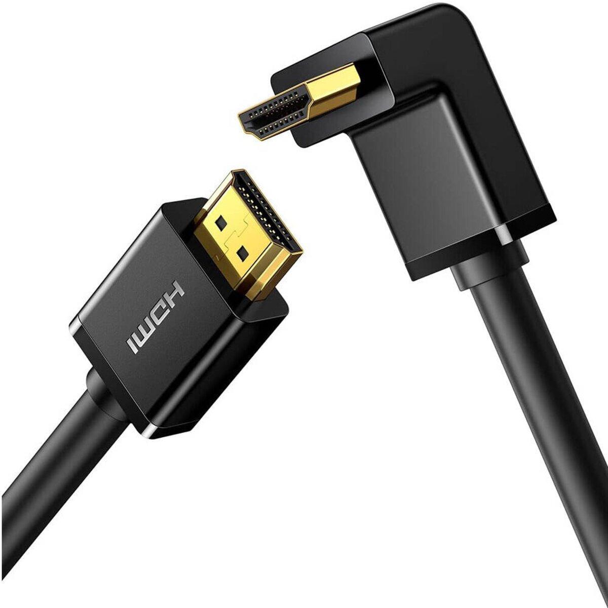 Кабель UGREEN HDMI 4K Cable Male to Male 90 Degree Black 1m lly