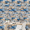 Самоклеючі шпалери 2800х500х1,5мм Синьо-жовта катиринославська цегла (D) SW-00001785, фото 5