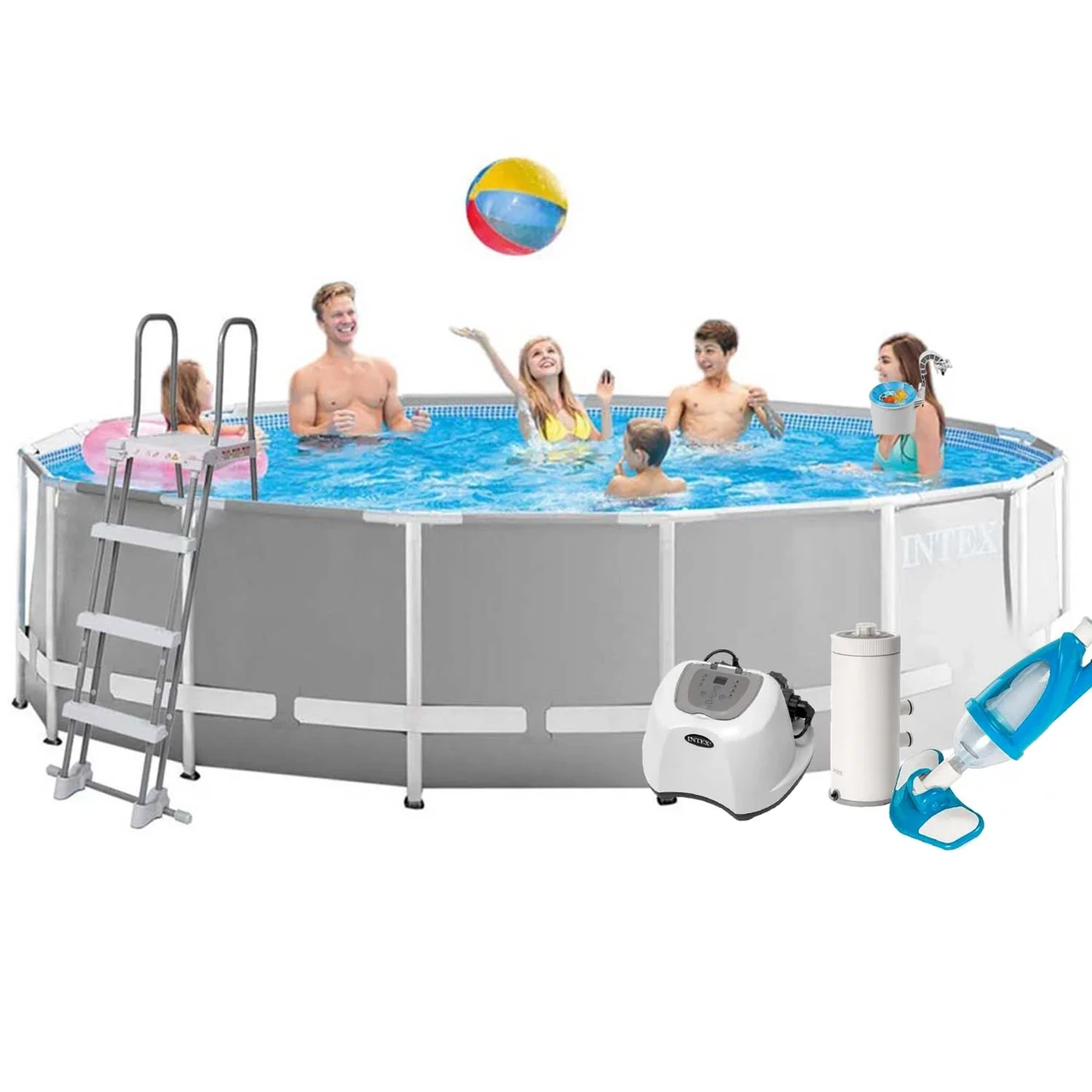 Каркасний басейн Intex 26726-6, 457 x 122 см (4 г/год, 3785 л/год, тент, підстилка, драбина, набір для