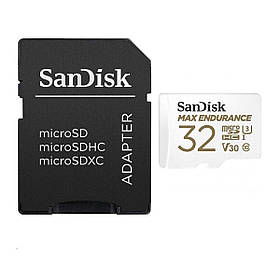 Карта пам'яті microSDHC (UHS-1 U3) SanDisk Max Endurance 32Gb class 10 V30 (100Mb/s) (adapterSD) lly