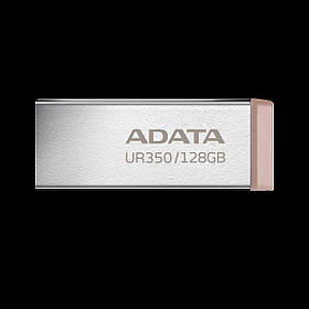 Флеш-накопичувач ADATA USB 3.2 UR 350 128Gb Silver/Beige yL.