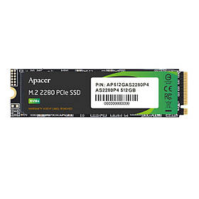 Накопичувач SSD M.2 Apacer AS2280P4 512GB 2280 PCIe 3.0x4 NVMe 3D TLC Read/Write: 2100/1500 MB/sec ly