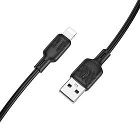 Кабель BOROFONE BX113 Lenny silicone charging data cable iP(L=1M) Black yL.