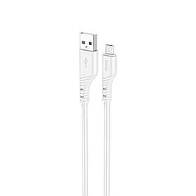 Кабель HOCO X97 Crystal color silicone charging data cable Micro white yL.