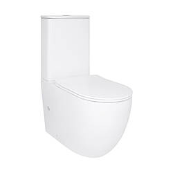 Підлоговий унітаз округлий Qtap Robin UQ Cyclone з дюропластовим сидінням Soft-close QT13226083AW Білий