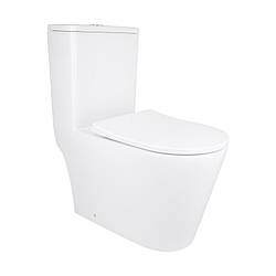 Підлоговий унітаз моноблок безободковий Qtap Swan UQ з дюропластовим сидінням Soft-close QT16226080AW Білий