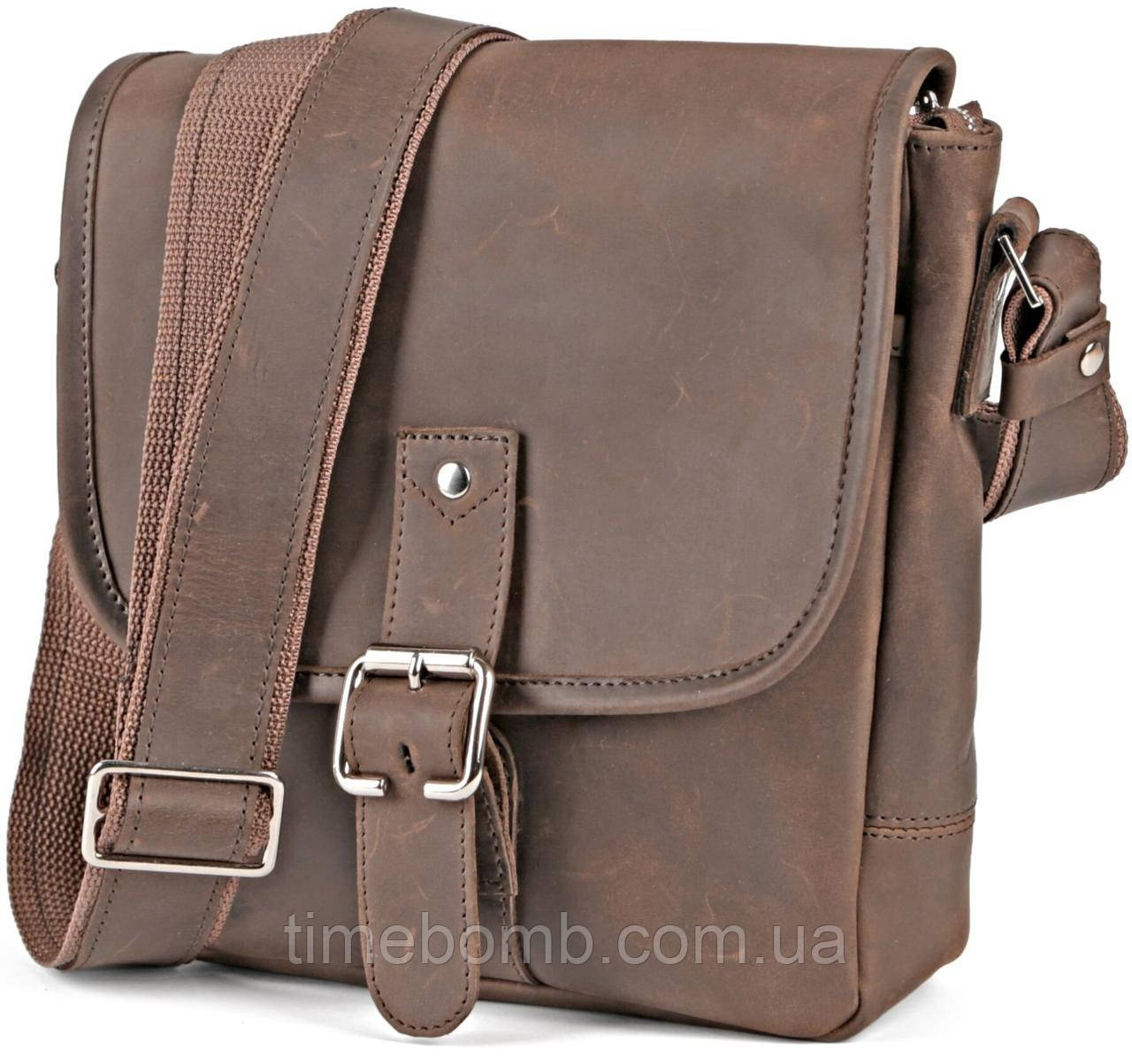 Сумка SHVIGEL 00890 з вінтажній шкіри Коричнева