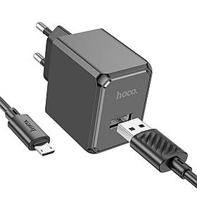 Мережевий зарядний пристрій HOCO CS11A Ocean single port charger set(Micro) 10.5W Black ly
