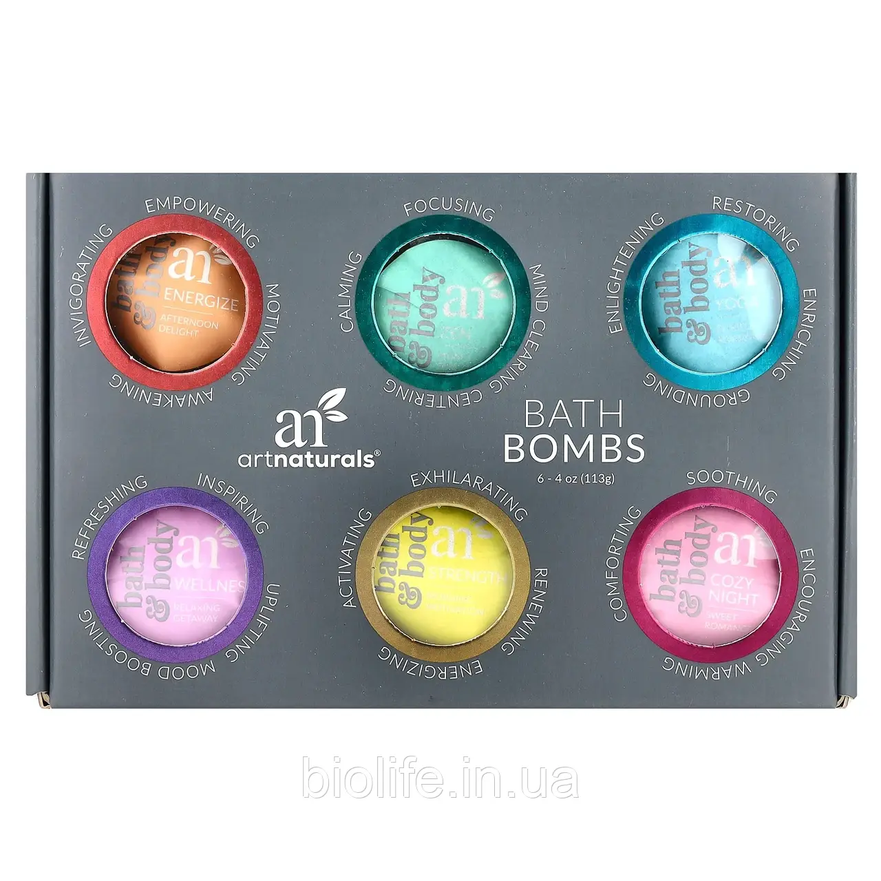 Artnaturals, Бомбочки для ванни, 6 шт., 113 г (4 унції) кожна оригінал, фото 1