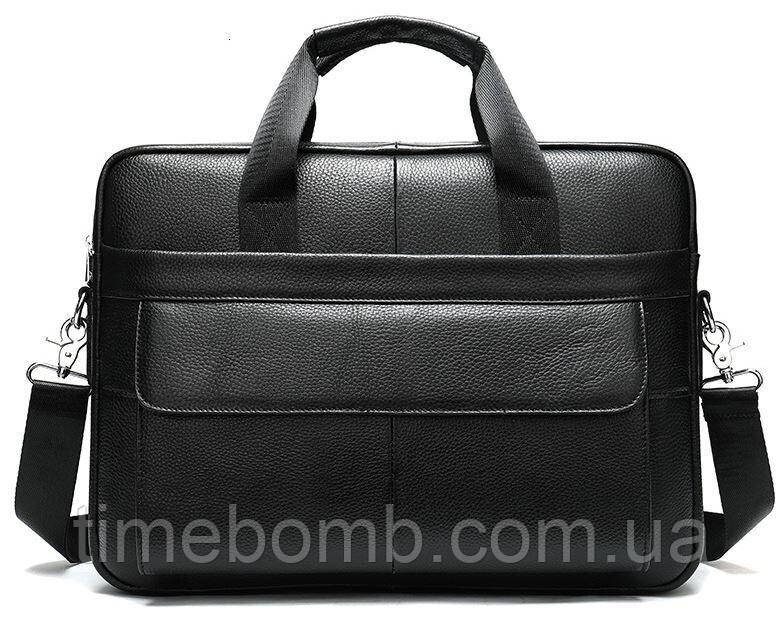 Сумка чоловіча Vintage 14628 шкіряна Чорна, фото 1