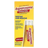Aspercreme, оригінальний крем, максимальна сила дії, без запашників, 85 г (3 унції)
