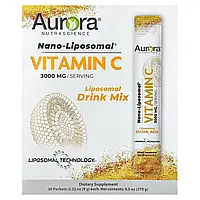 Aurora Nutrascience, Nano-Liposomal®, вітамін C, 3000 мг, 30 пакетиків по 9 г (0,32 унції)