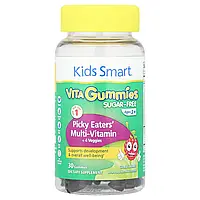Kids Smart® Vita, мультивітаміни для прискіпливих едоків і 4 різновиди овочів, для дітей від 3 років, цитрусові, 30