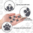 Підвіски Відбиток Лапи, Сплав, Емаль, Чорний, 17.7х16.6х2мм, Отвір: 2мм, 10 шт, фото 4