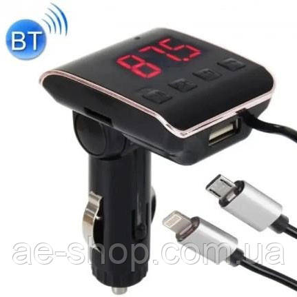 FM модулятор HZ H22 BT для авто з Bluetooth, Авто трансмітер від прикурювача, Bluetooth фм передавач