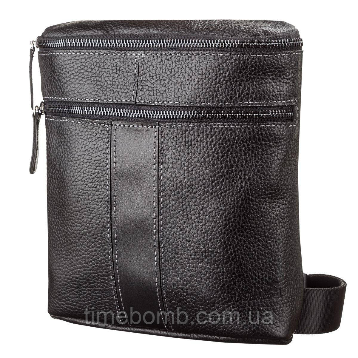 Сумка чоловіча SHVIGEL 11102 шкіряна Чорна, фото 1