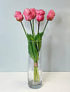 Тюльпани штучні латексні махрові букет 5 квіток рожевий, фото 3