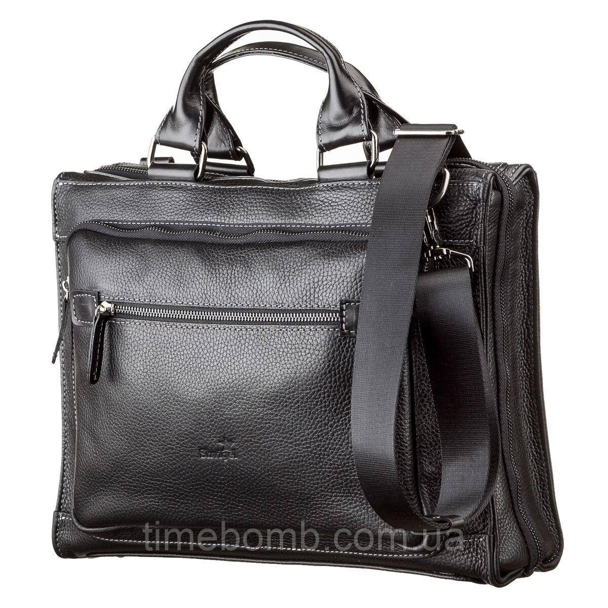 Сумка чоловіча SHVIGEL 11116 шкіряна Чорна