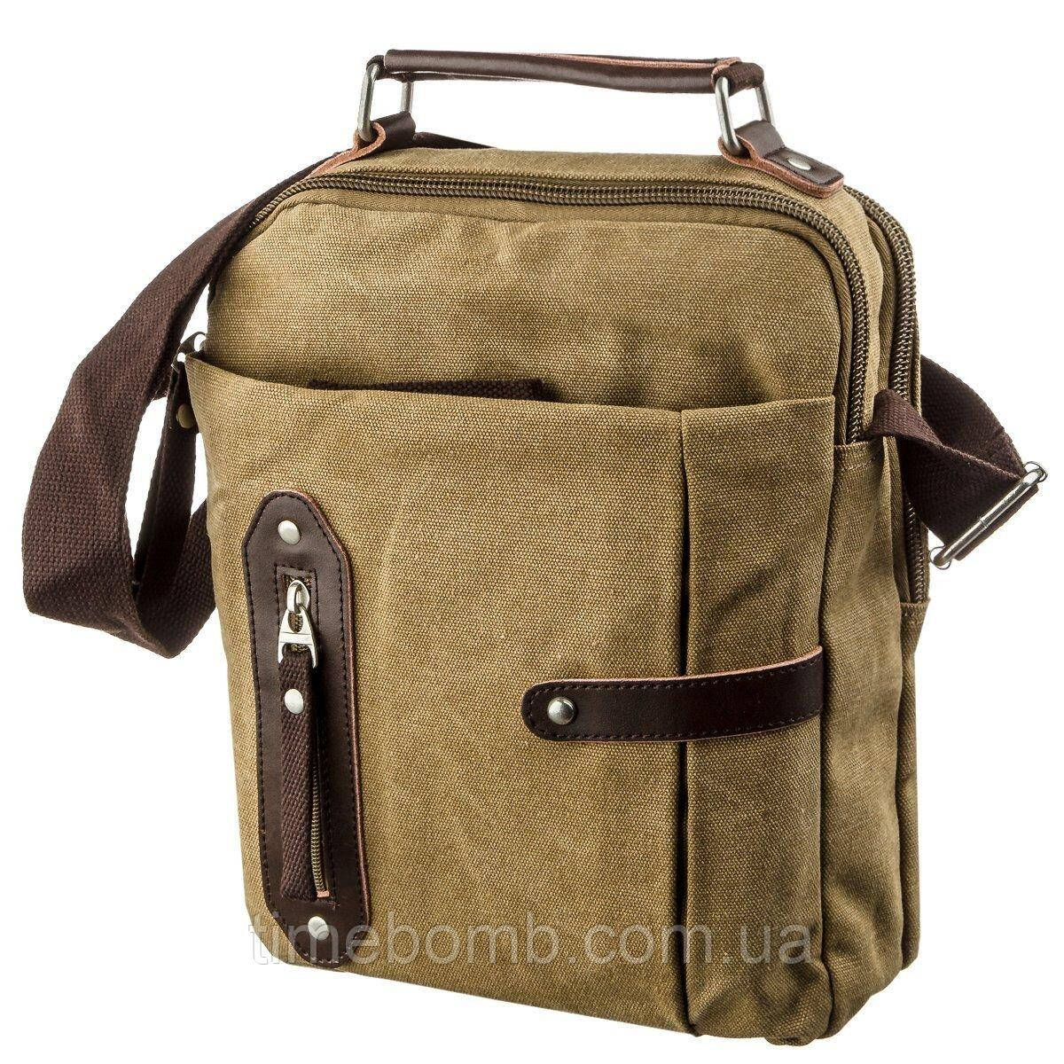 Сумка вертикальна текстильна Vintage 20154 Хакі