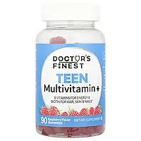 Doctor's Finest, жувальні мультивітаміни для підлітків, з малиновим смаком, 90 жувальних таблеток