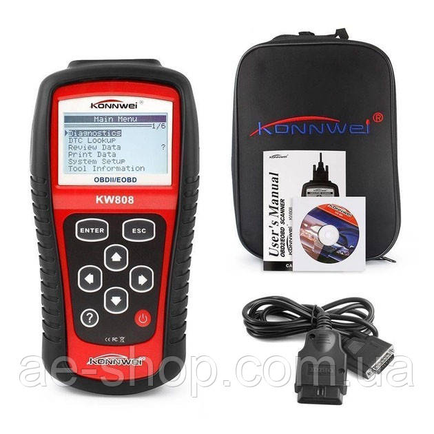 Тестер для діагностики автомобілів Konnwei KW808 OBD II/EOBD Мультимарочний діагностичний сканер