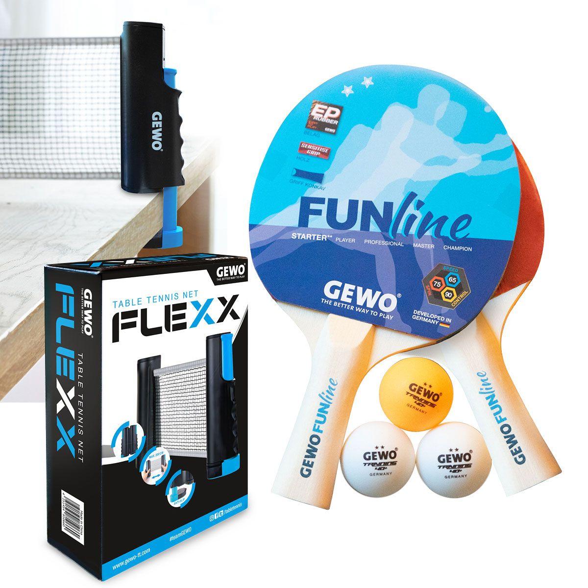 Набір для настільного тенісу Gewo Double-Fun + сітка Flexx (103360000), фото 1