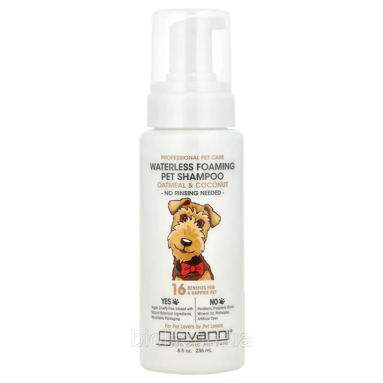 Giovanni, Professional Pet Care, безводний пінистий шампунь для хатніх тварин, з вівсянкою та кокосом, 236 оригінал, фото 1