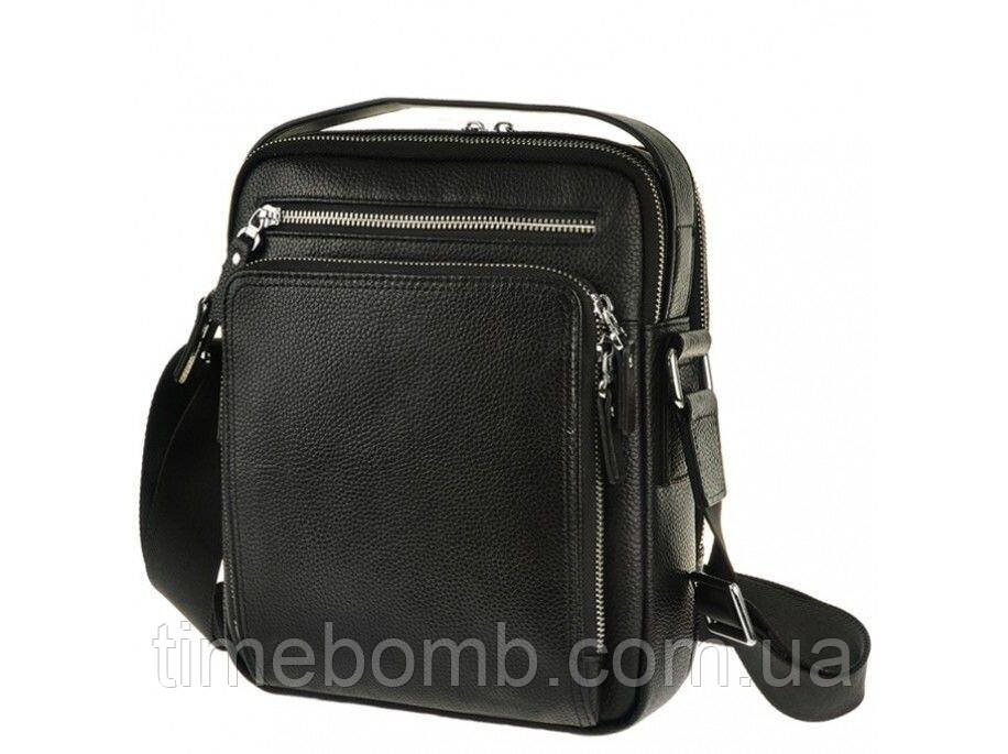 Сумка месенджер Vintage 14578 шкіряна Чорна