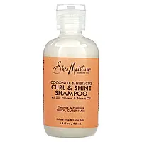 SheaMoisture, Curl & Shine Shampoo, для густого кучерявого волосся, кокос і гібіскус, 95 мл (3,2 рідк. унці.)